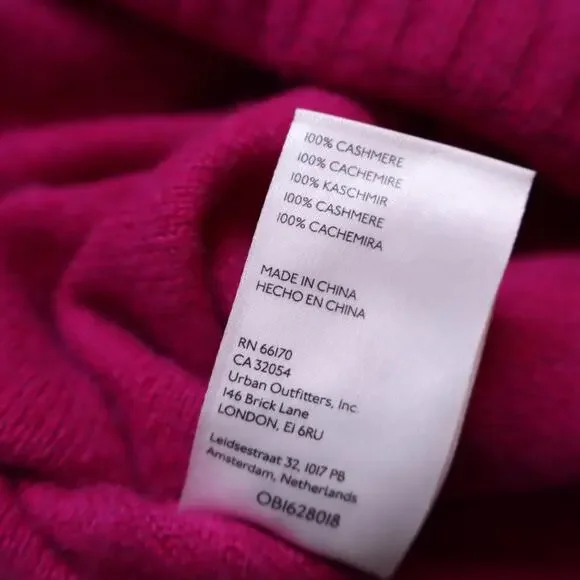 PILCRO Valani Cashmere V Neck Sweater Magenta Hi Low Oversized Women's L - Picture 11 of 11